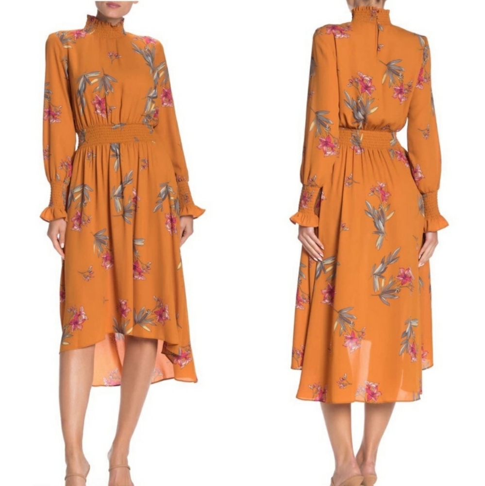 NWT Nanette Lepore Smocked High Low Dress